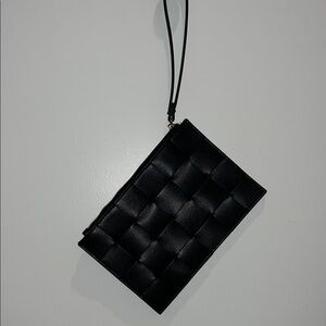 Anthropologie Black Quilted Wristlet
